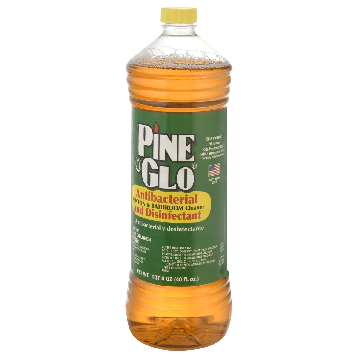 slide 9 of 10, Pine Glo Antibacterial & Disinfectant Kitchen & Bathroom Cleaner 40 fl oz, 40 fl oz