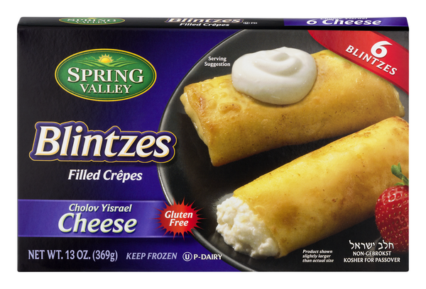 slide 1 of 1, Spring Valley Passover Cholov Yisrael Cheese Blintz, 13 oz