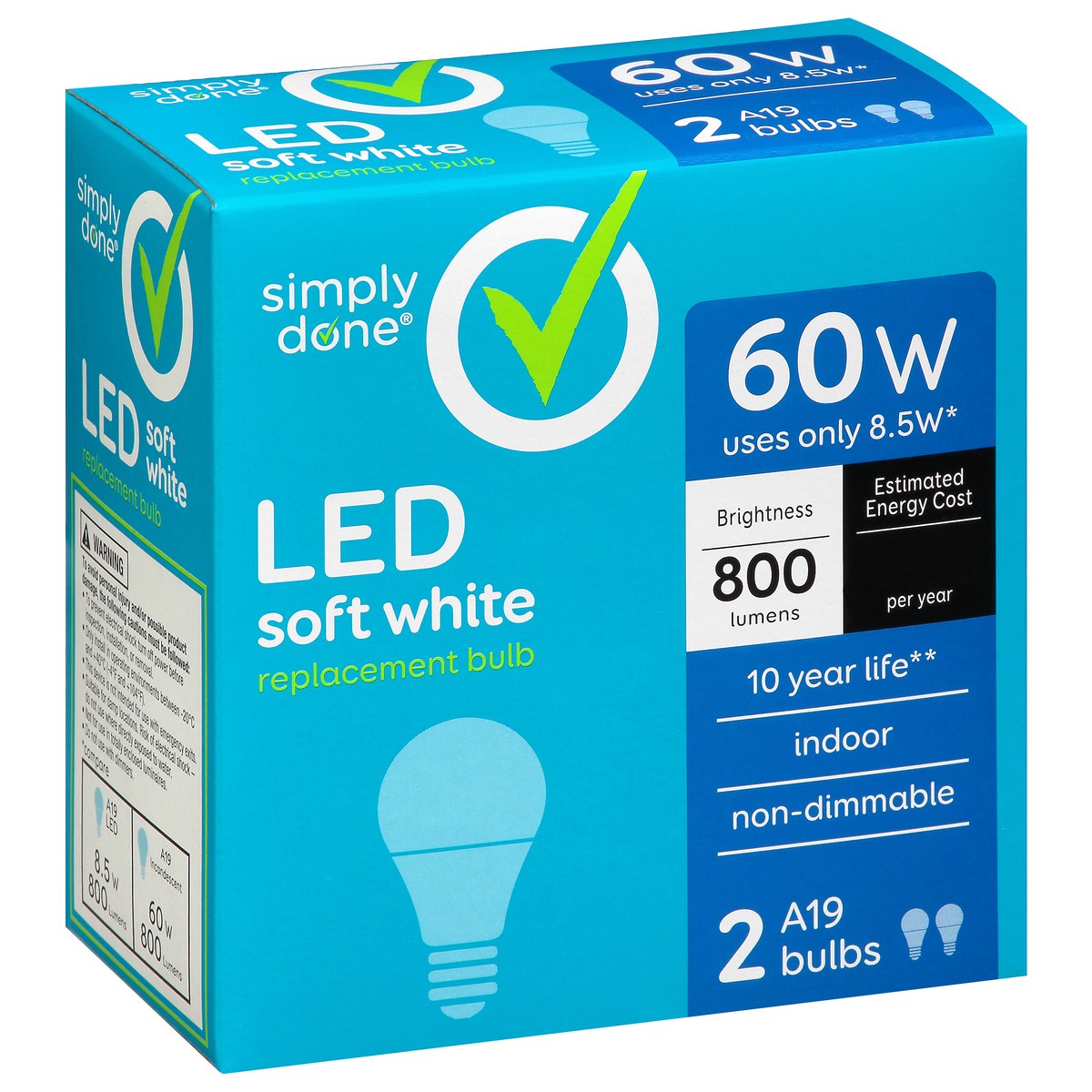 slide 4 of 4, Simply Done 8.5 Watts Soft White LED Light Bulbs 2 ea, 1 ct