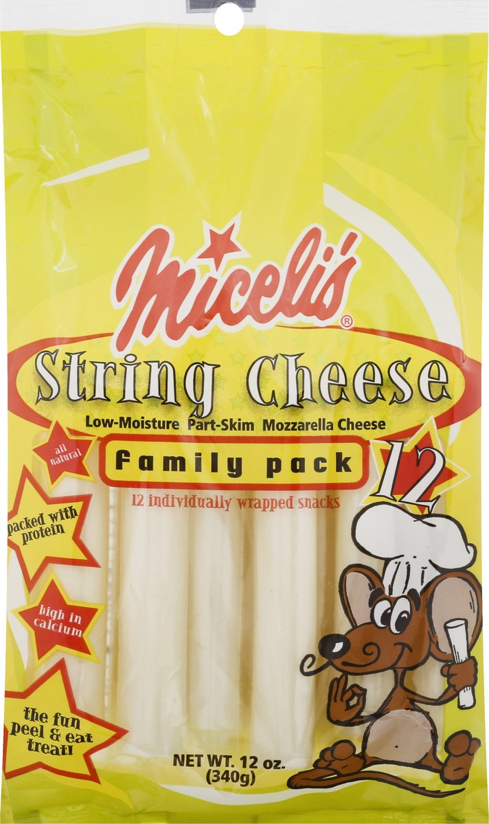 slide 4 of 9, Miceli's Family Pack Part-Skim Low-Moisture Mozzarella String Cheese 12 oz, 12 oz