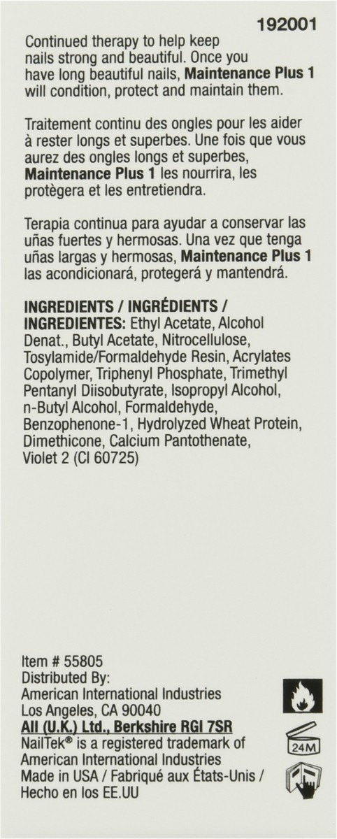 slide 9 of 9, Nail Tek Maintenance Plus 1 for Strong Healthy Nails Nail Strengthener, 0.5 fl oz