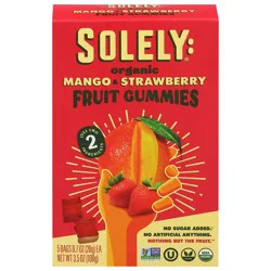 Solely Organic Mango & Strawberry Fruit Gummies - 5 - 0.7 oz Bags