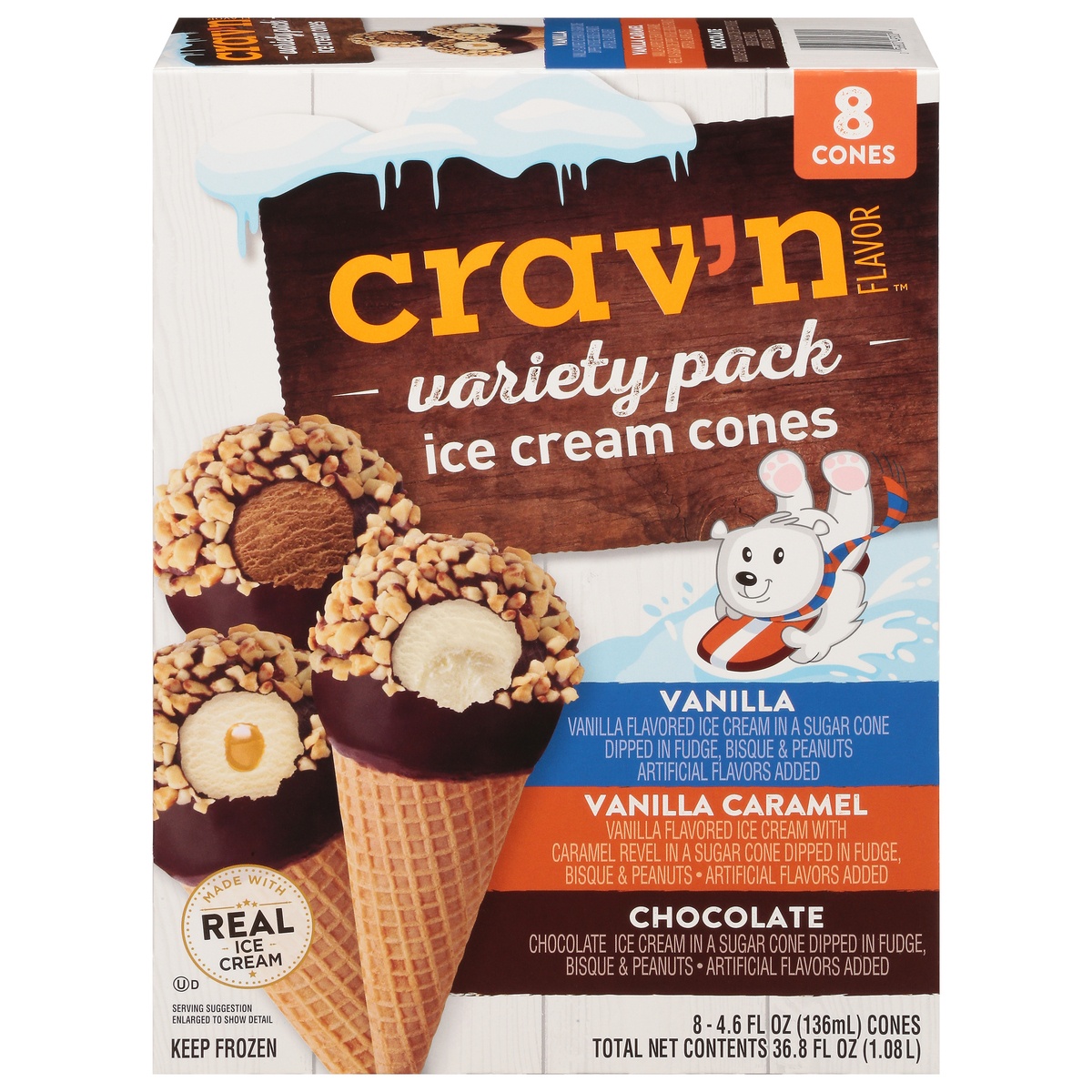 slide 1 of 1, Crav'n Flavor Cravn Variety Ic Cone, 1 ct