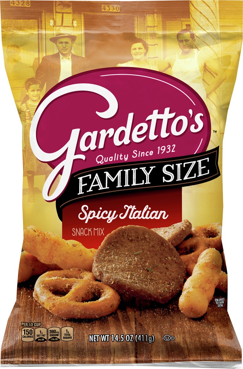slide 6 of 13, Gardetto's Snack Party Mix, Spicy Italian, Family Size Bag Pub Mix, 14.5 oz, 14.5 oz