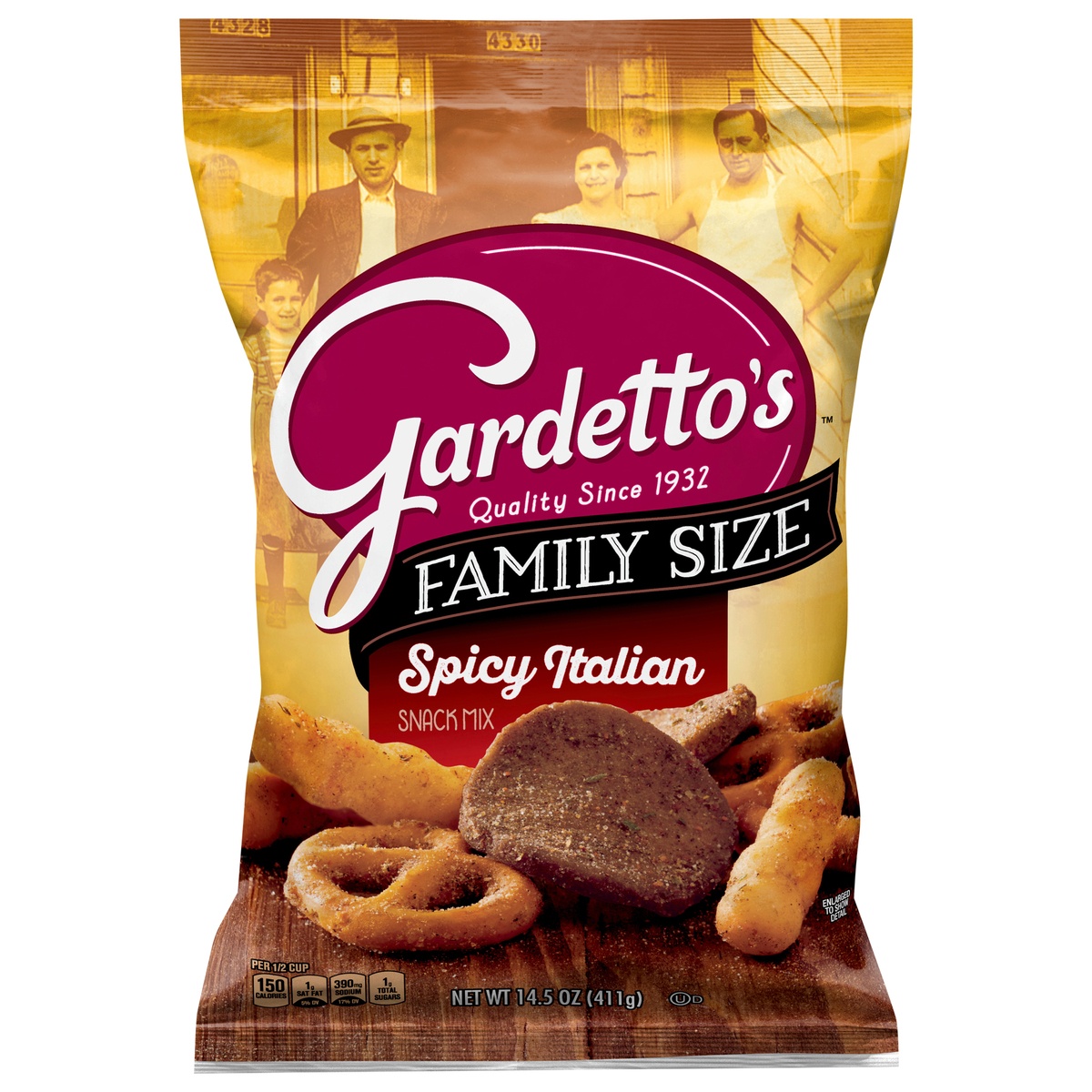 slide 1 of 1, Gardetto's Snack Party Mix, Spicy Italian, Family Size Bag Pub Mix, 14.5 oz, 14.5 oz