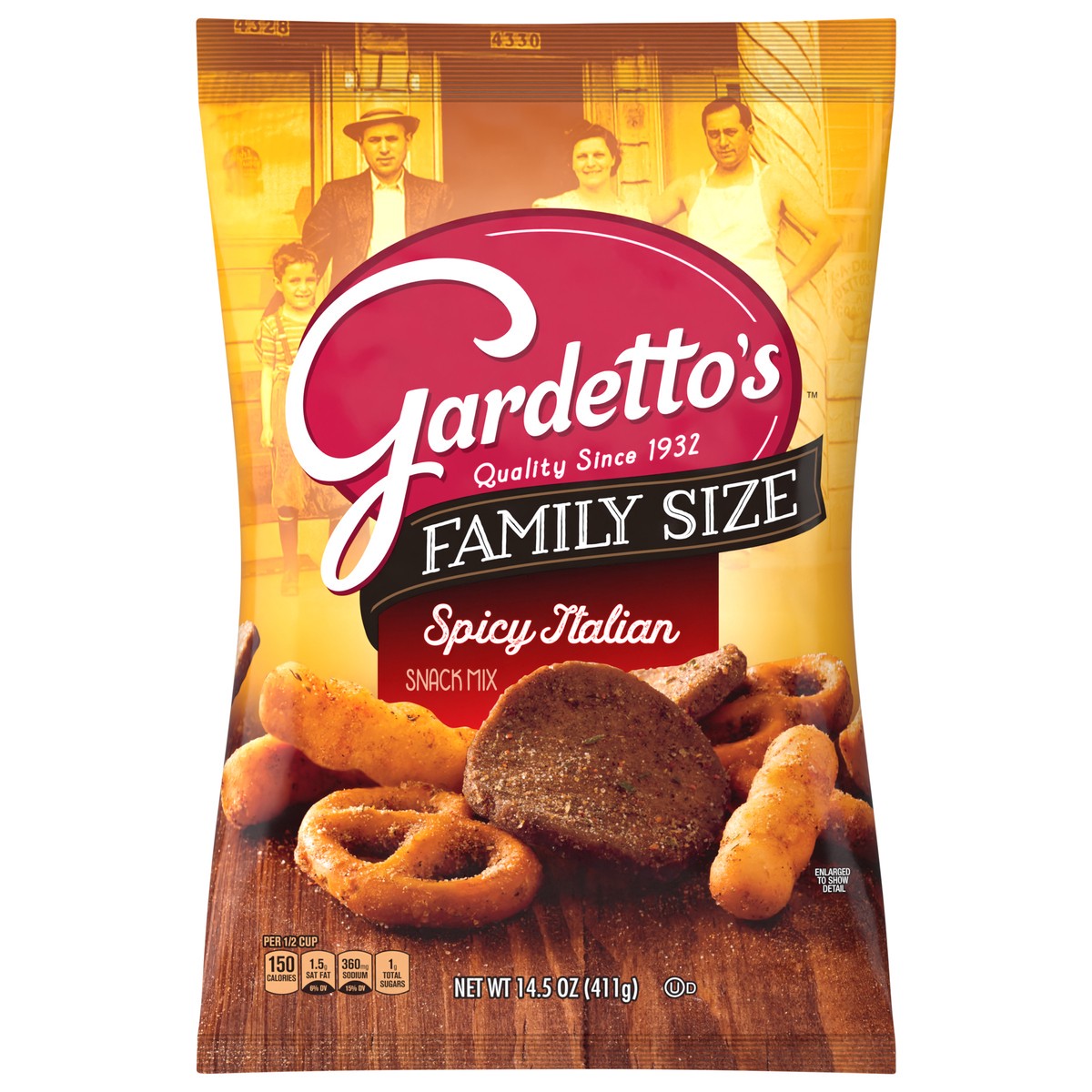 slide 1 of 13, Gardetto's Snack Party Mix, Spicy Italian, Family Size Bag Pub Mix, 14.5 oz, 14.5 oz