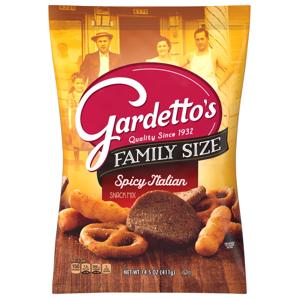 slide 1 of 13, Gardetto's Snack Party Mix, Spicy Italian, Family Size Bag Pub Mix, 14.5 oz, 14.5 oz