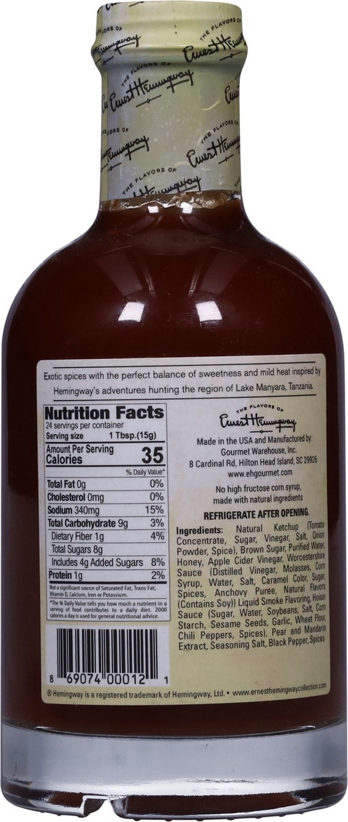 slide 3 of 15, The Flavors of Ernest Hemingway Hunt BBQ Sauce 375 ml, 12.7 fl oz