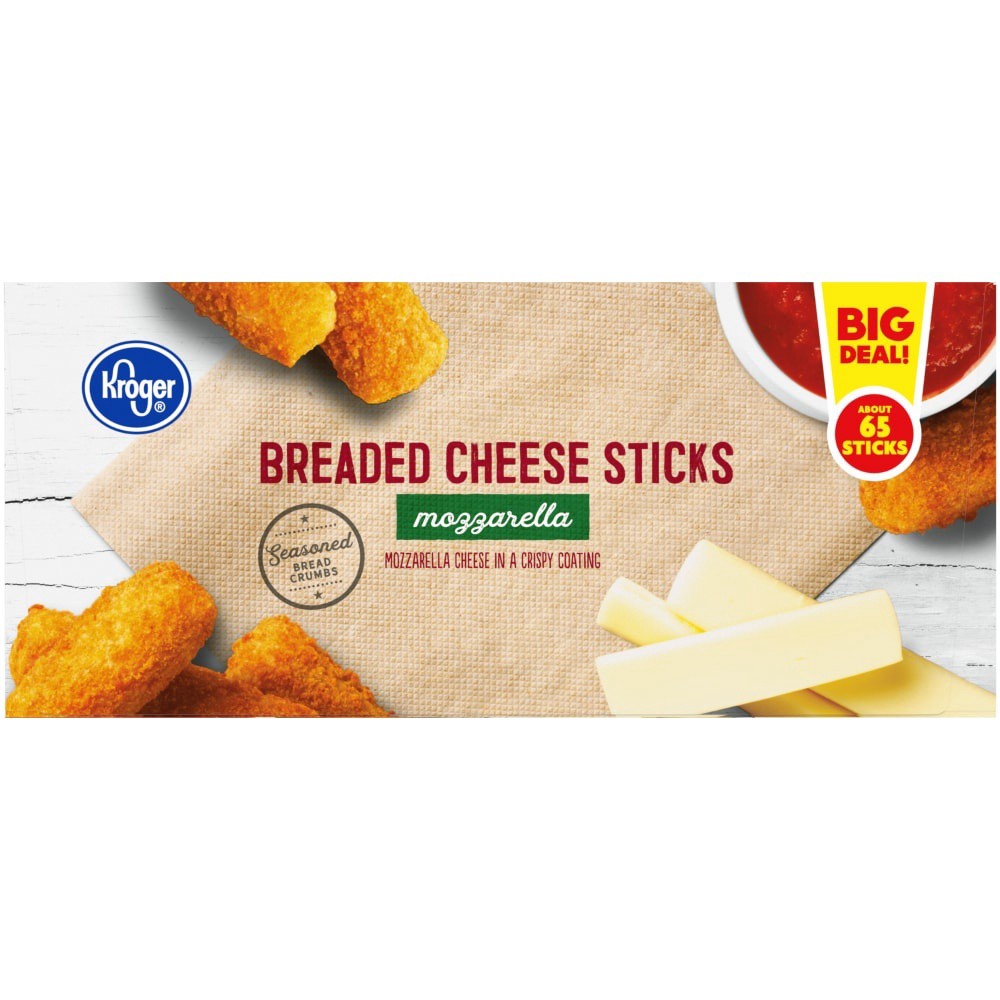 slide 5 of 6, Kroger Breaded Mozzarella Cheese Sticks, 68 oz