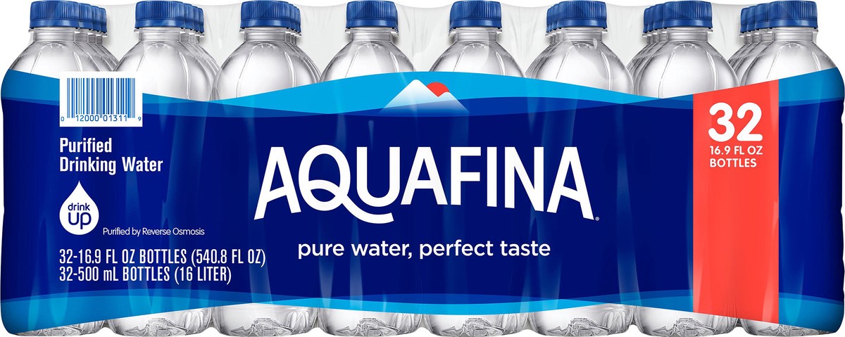 slide 2 of 3, Aquafina Purified Drinking Water 16.9 Fl Oz 32 Count Bottle, 32 ct