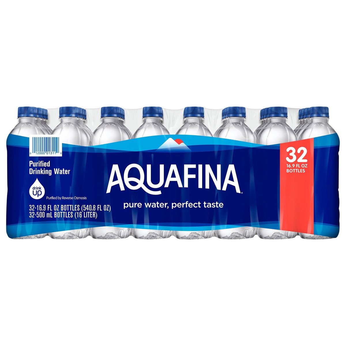 slide 1 of 3, Aquafina Purified Drinking Water 16.9 Fl Oz, 32 Count, 32 ct, 16.9 oz