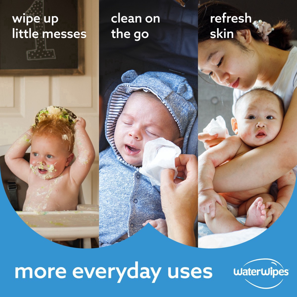 slide 6 of 6, WaterWipes Sensitive+ Newborn & Baby Wipes, 3-In-1 Cleans, Cares, Protects, 99.9% Water, Unscented & Hypoallergenic, 240 Count (4 Packs), 240 ct