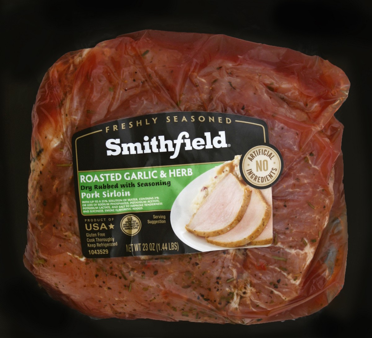 slide 5 of 5, Smithfield Garlic & Herb Pork Sirloin, 23 oz