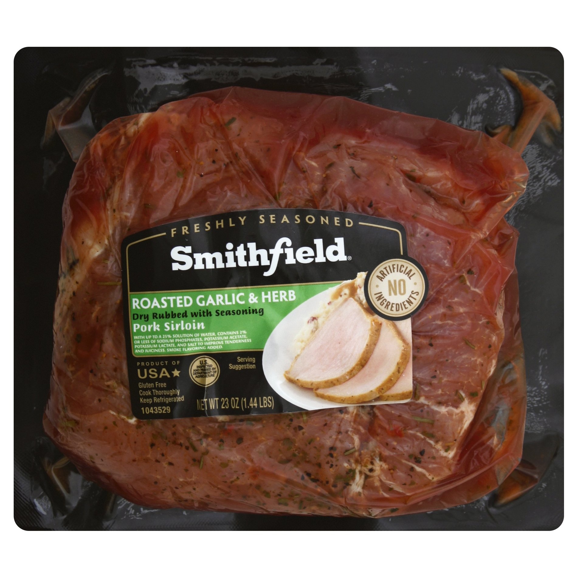 slide 1 of 5, Smithfield Garlic & Herb Pork Sirloin, 23 oz