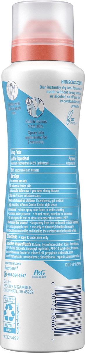 slide 7 of 8, Secret Dry Spray Antiperspirant and Deodorant for Women, Tropical Hibiscus, 4.1 oz., 4.1 oz