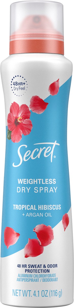 slide 4 of 8, Secret Dry Spray Antiperspirant and Deodorant for Women, Tropical Hibiscus, 4.1 oz., 4.1 oz