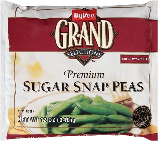 slide 1 of 1, Hy-Vee Grand Selections Sugar Snap Peas, 12 oz