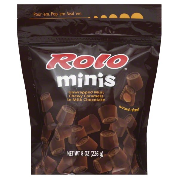 slide 1 of 1, Rolo Unwrapped Mini Chewy Caramels In Milk Chocolate, 8 oz