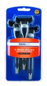 slide 1 of 1, Equaline Men 5blade Disposable, 3 ct