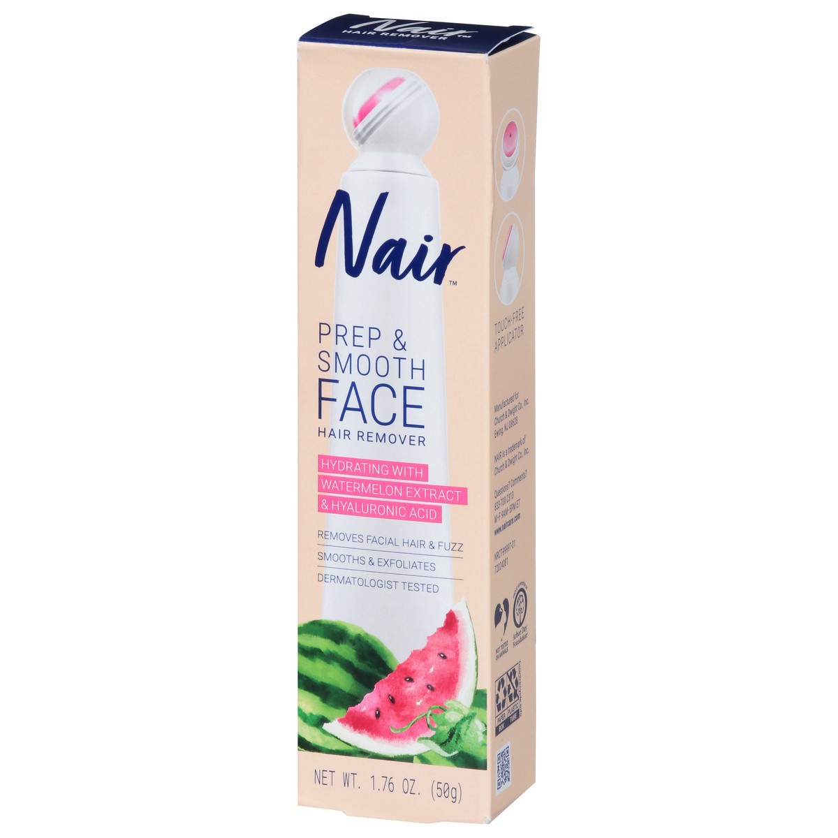 slide 2 of 9, Nair Prep & Smooth Face Hair Remover, Watermelon, 1.76 Oz, 1 ct