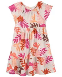 Carter's Carters Kid Floral Crinkle Jersey Dress Multi 4