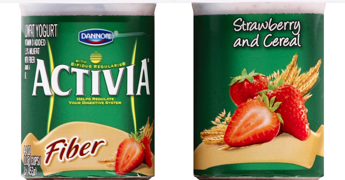 slide 1 of 8, Activia Dannon Activia Yogurt, 4 Pack, Strawberry & Cereal, 4 ct