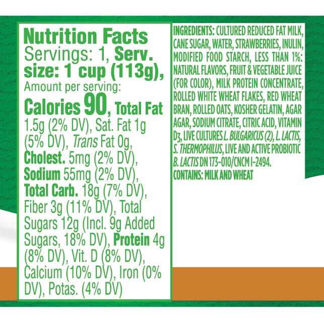 slide 8 of 8, Dannon Activia Fiber Blended Strawberry & Cereal Lowfat Probiotic Yogurt, 4 ct; 4 oz