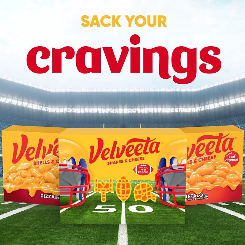slide 3 of 9, Velveeta Football Shapes & Cheese Mac and Cheese Dinner, 10 oz Box, 10 oz