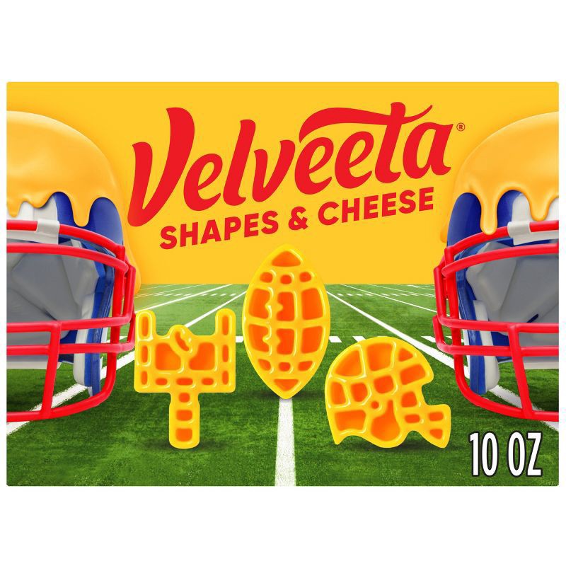 slide 1 of 9, Velveeta Football Shapes & Cheese Mac and Cheese Dinner, 10 oz Box, 10 oz