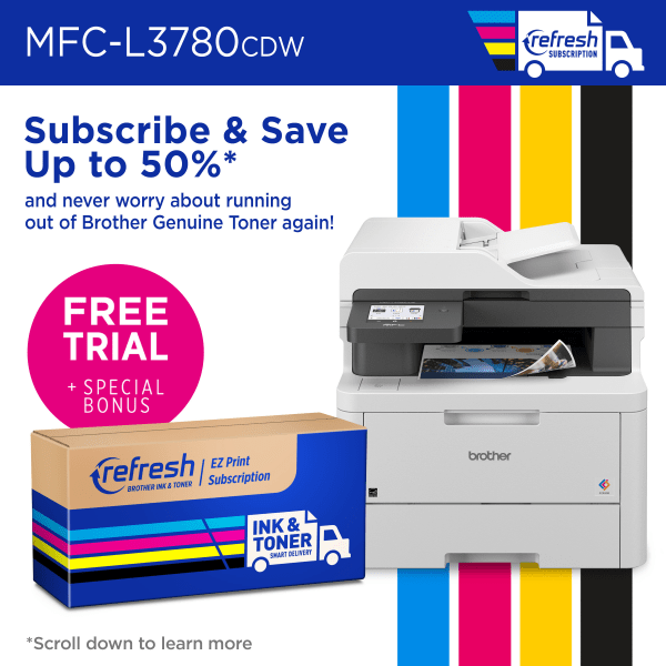 slide 3 of 10, Brother® MFC-L3780CDW Wireless Digital Laser Color All-In-One Printer With Refresh EZ Print Eligibility, 1 ct