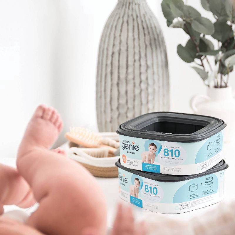 slide 5 of 14, Diaper Genie Up to 810 Diapers Unscented Refill Jumbo 1 ea, 1 ct