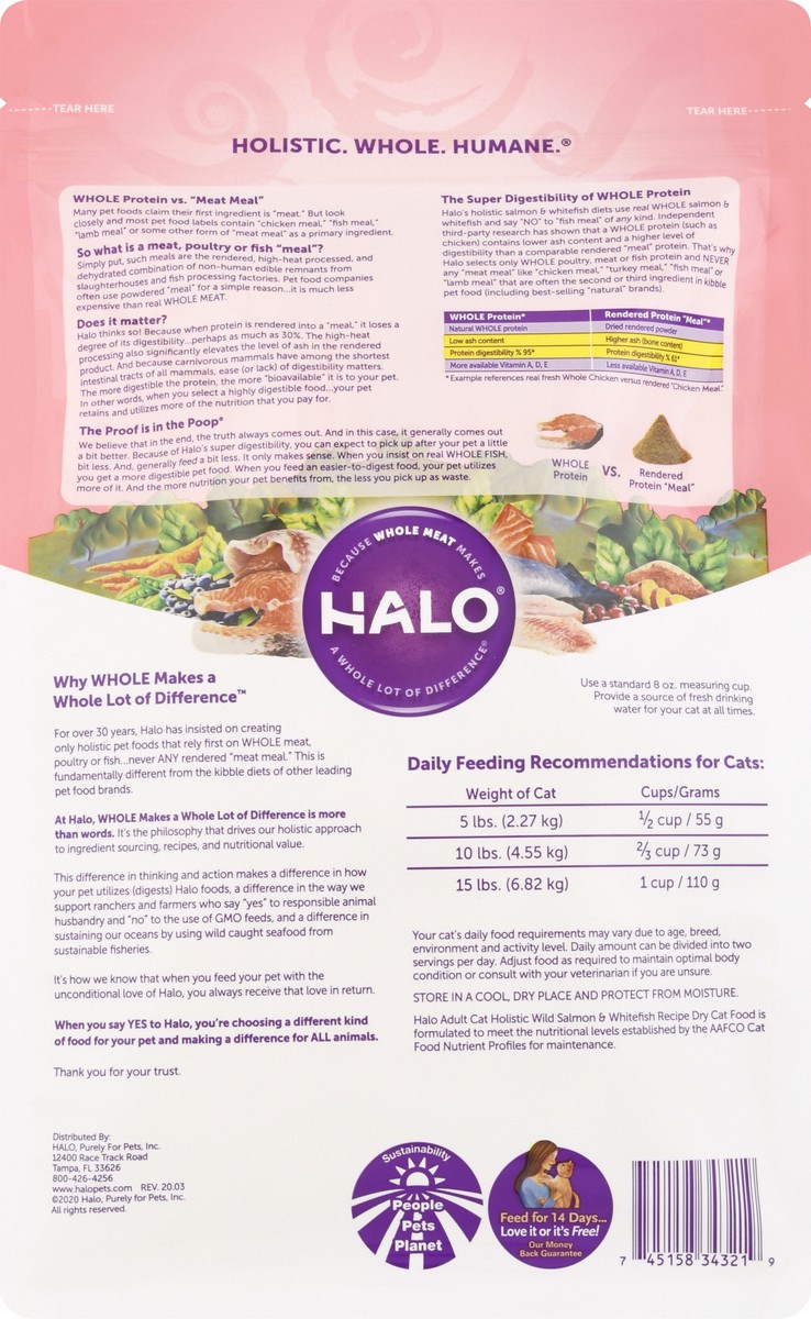 slide 2 of 11, Halo Adult Holistic Wild Salmon & Whitefish Recipe Cat Food 3.5 lb, 3.5 lb