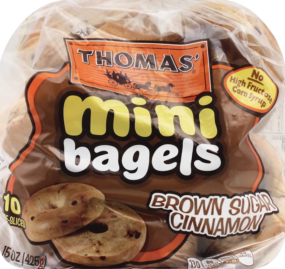 slide 2 of 4, Thomas Mini Bagels Brown Sugar Cinnamon 10 Ct, 15 oz