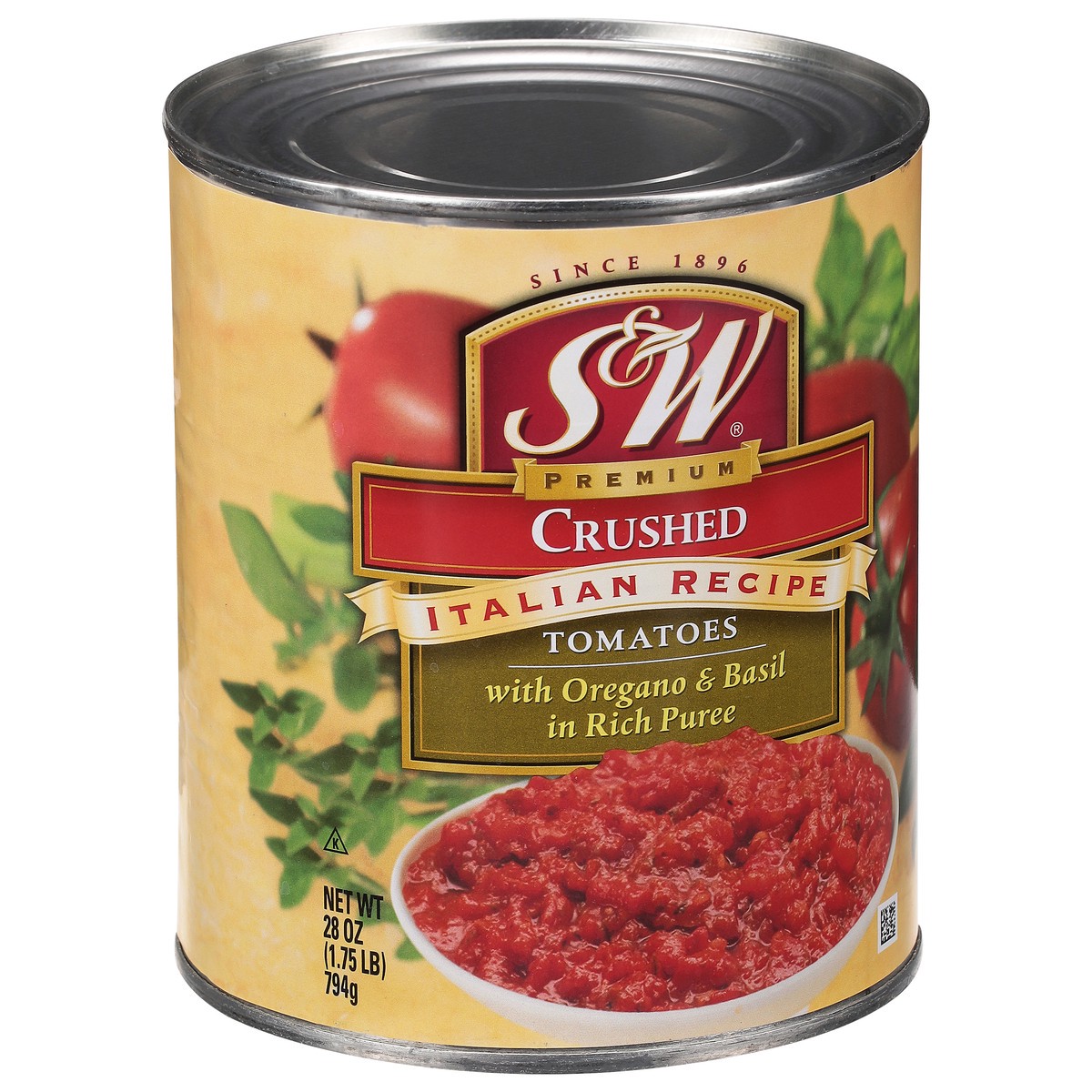 slide 2 of 9, S&W Italian Recipe Crushed Tomatoes with Oregano & Basil in Rich Puree 28 oz, 