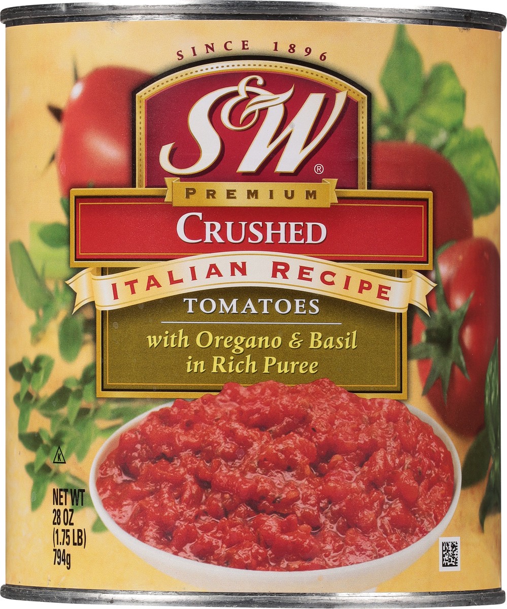 slide 6 of 9, S&W Italian Recipe Crushed Tomatoes with Oregano & Basil in Rich Puree 28 oz, 
