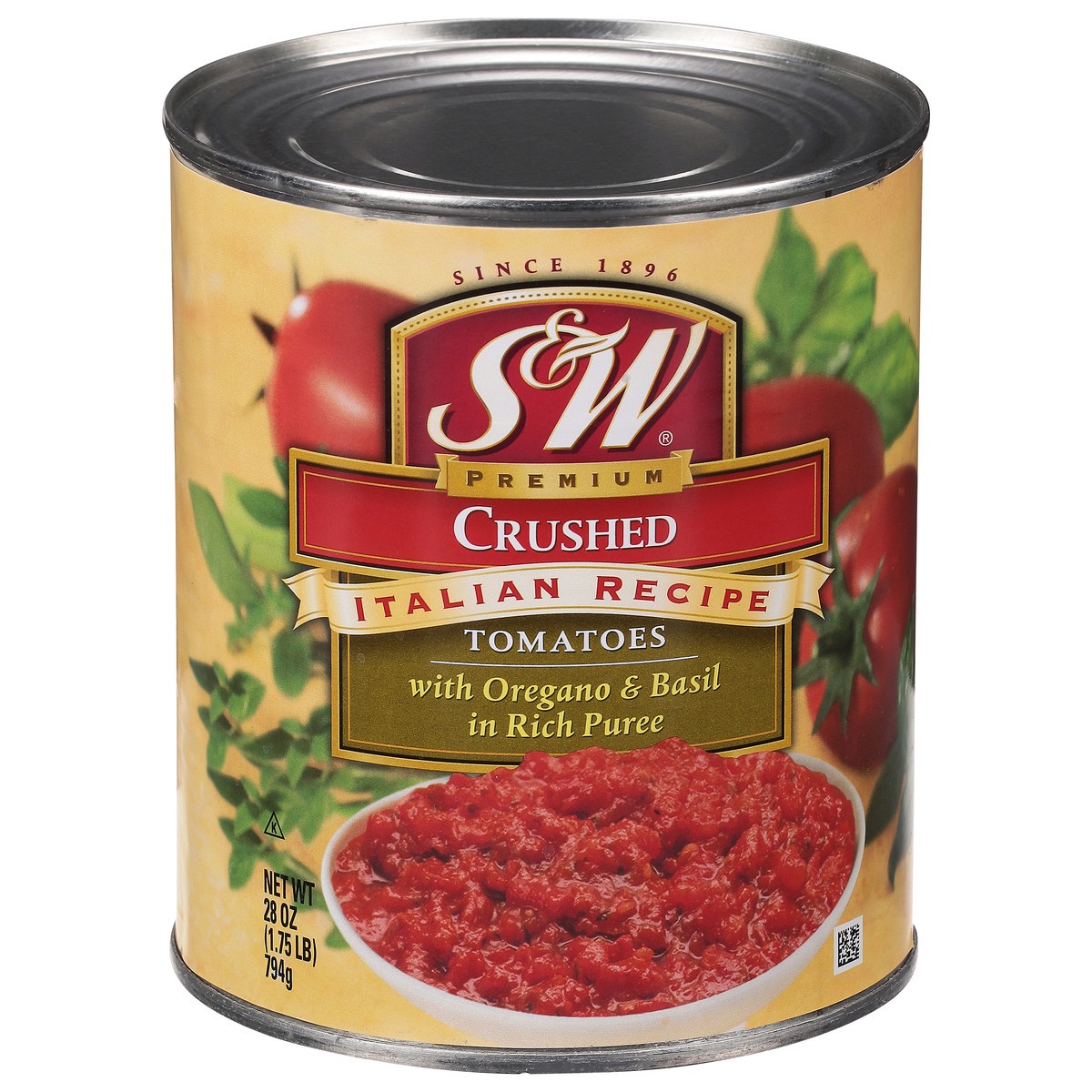 slide 1 of 9, S&W Italian Recipe Crushed Tomatoes with Oregano & Basil in Rich Puree 28 oz, 