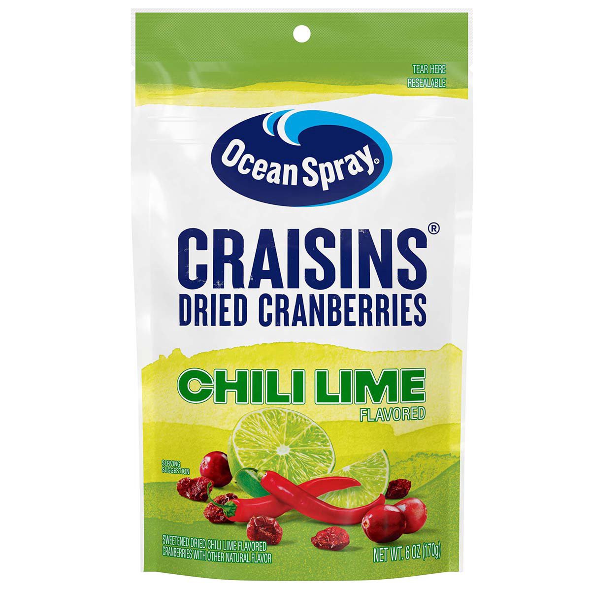 slide 1 of 1, Ocean Spray Craisins Chili Lime Dried Cranberries 6 oz, 6 oz