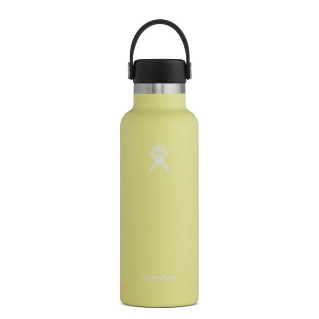 slide 1 of 1, Hydro Flask Standard Mouth Water Bottle with Flex Cap, Pineapple, 18 oz