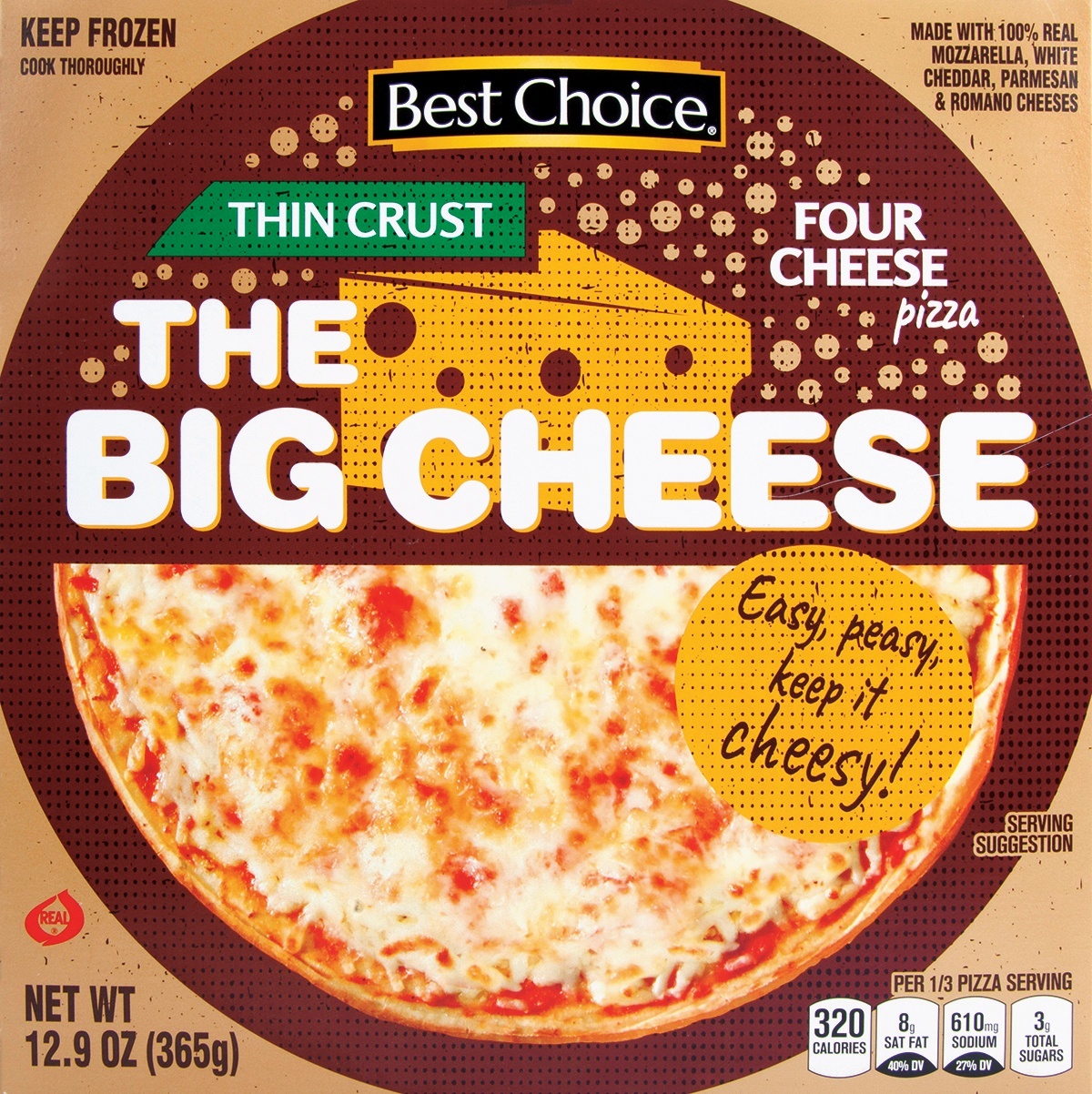 slide 1 of 1, Best Choice Four Cheese Thin Crust Pizza, 12.9 oz