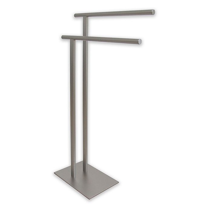 slide 1 of 4, Kingston Brass Freestanding Towel Rack - Satin Nickel, 1 ct