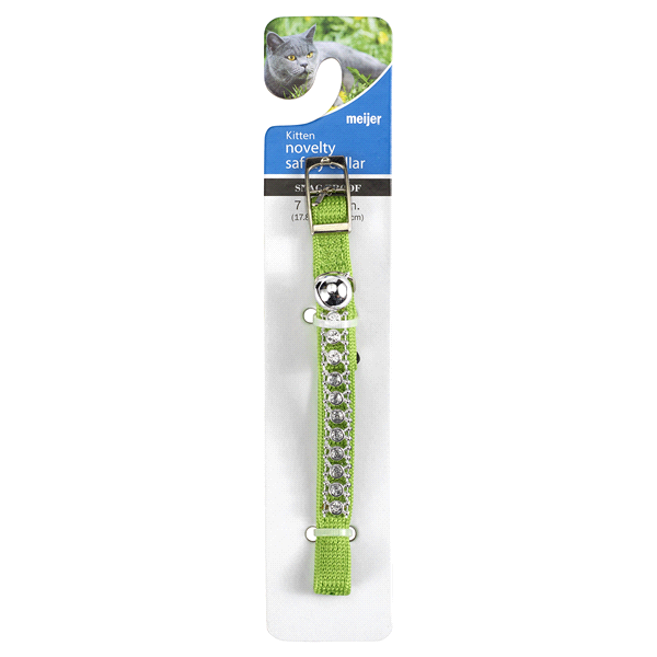 slide 1 of 1, Meijer Adjustable Fashion Cat Collar, Green, 1 ct