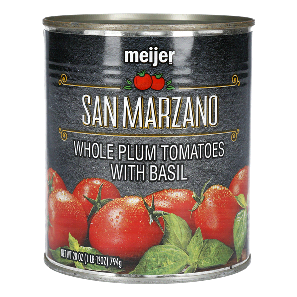 slide 1 of 4, Meijer Gold San Marzano Whole Plum Tomatoes with Basil, 28 oz