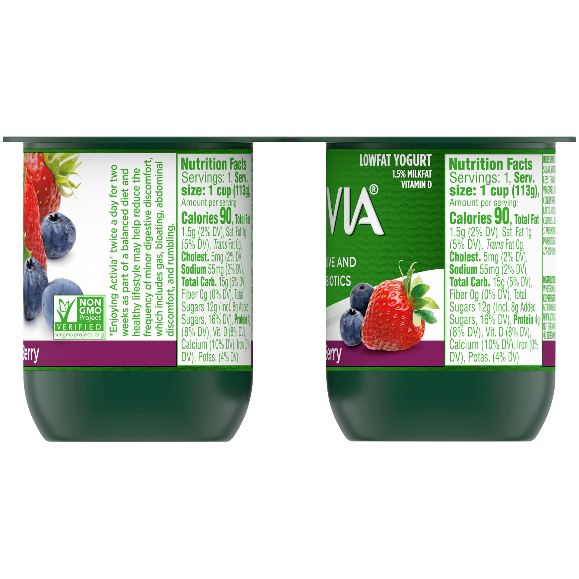slide 2 of 7, Activia Low Fat Probiotic Mixed Berry Yogurt Cups, 4 oz