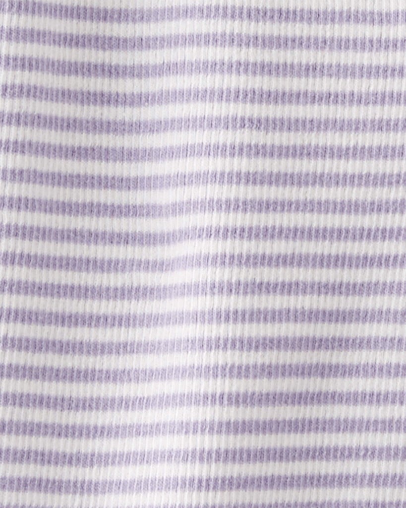 slide 3 of 4, Littleplanet Baby Organic Cotton Striped Sleep & Play Pajamas Lilac Stripes 3M, 1 ct