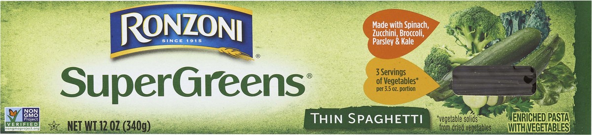 slide 6 of 11, Ronzoni Thin Supergreens Spaghetti, 12 oz