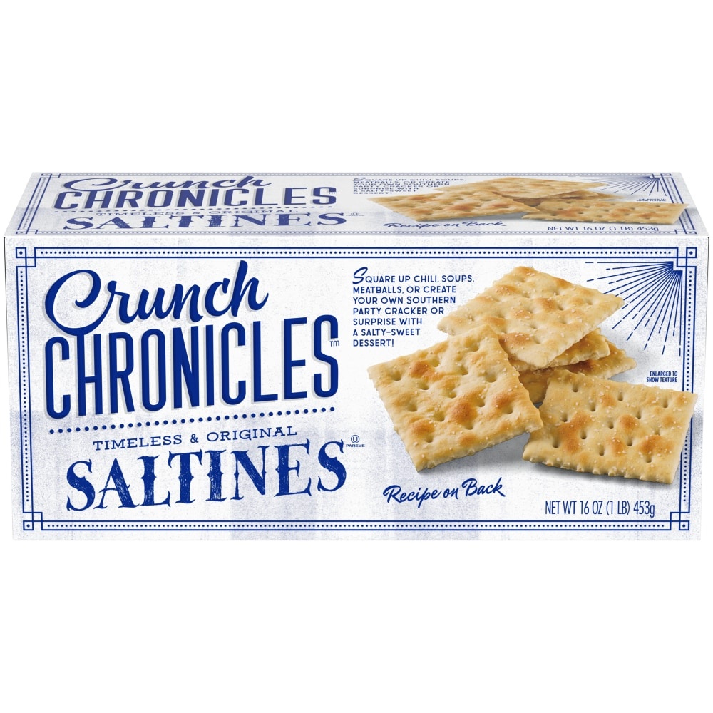 slide 1 of 1, Crunch Chronicles Saltine Crackers, 16 oz