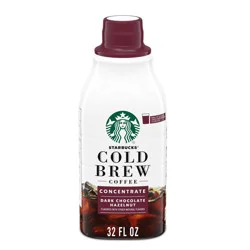 Starbucks Cold Brew Coffee Concentrate, Dark Chocolate Hazelnut Flavored Iced Coffee, 32 fl oz