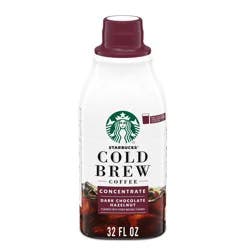 Starbucks Cold Brew Coffee Concentrate, Dark Chocolate Hazelnut Flavored Iced Coffee, 32 fl oz