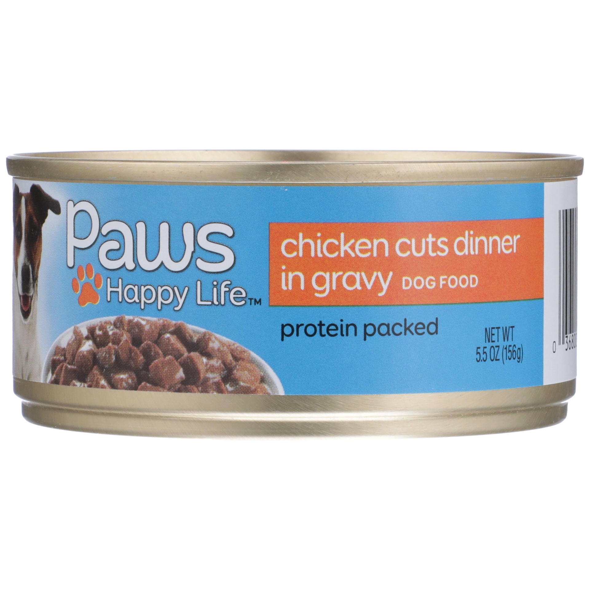 slide 1 of 1, Paws Happy Life Chicken Cuts Dinner In Gravy Dog Food, 5.5 oz