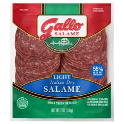 Gallo Salame Deli Thin Sliced Light Italian Dry Salami Lunch Meat, 7 oz